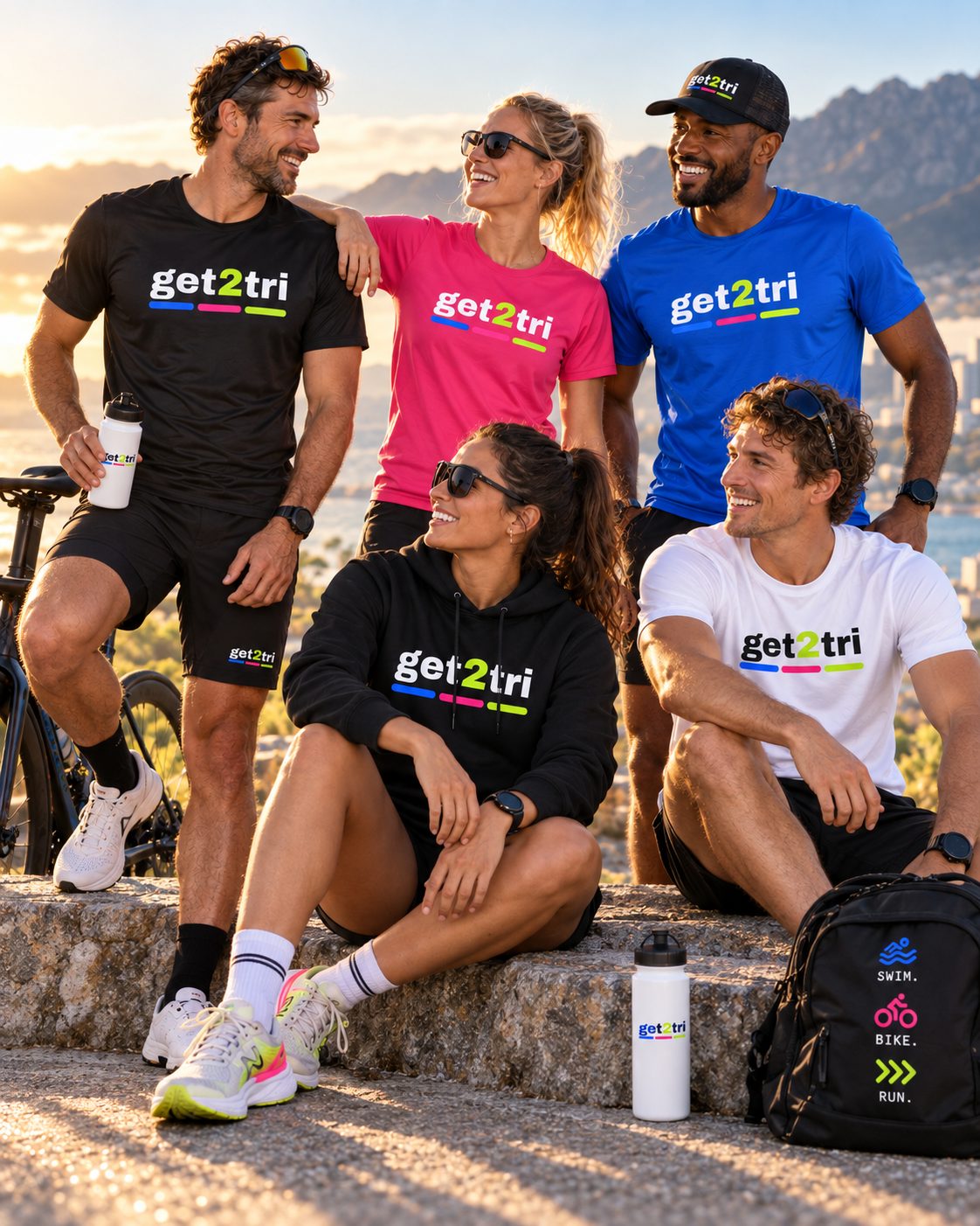 Athletes wearing Get2Tri apparel