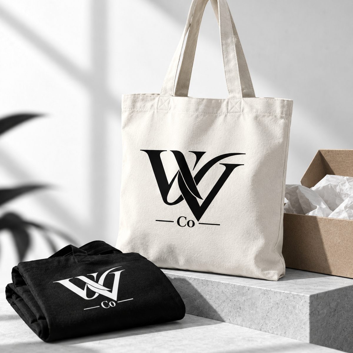 Printed canvas tote